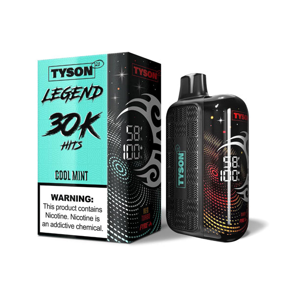 Tyson 2.0 Legend (Dispo) (30000Puff)(16mL) | Cool Mint with packaging
