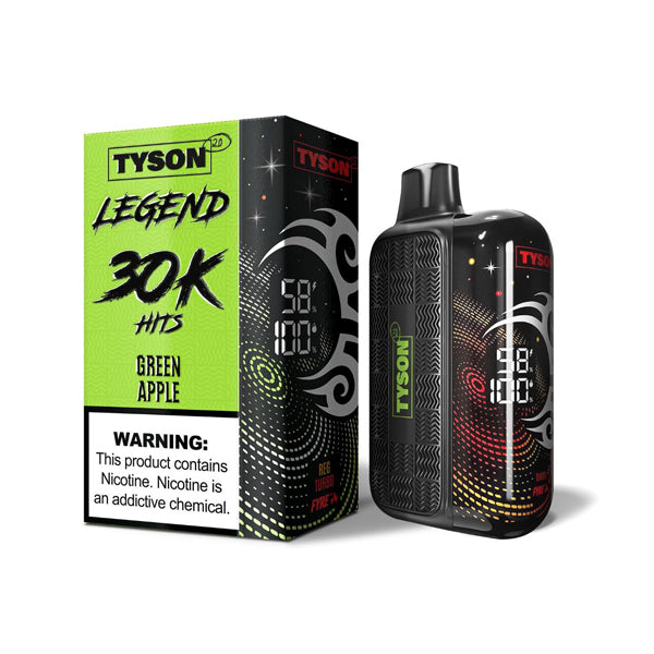 Tyson 2.0 Legend (Dispo) (30000Puff)(16mL) | Green Apple with packaging