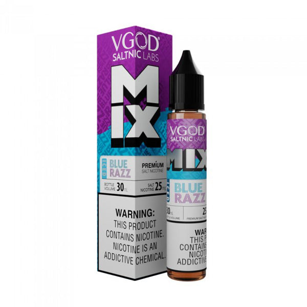 VGOD SALTS E-Liquid - Mixed Edition Iced Blue Razz, 30mL with packaging
