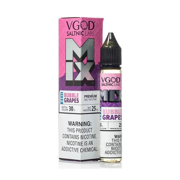 VGOD SALTS E-Liquid - Mixed Edition Iced Bubble Grapes, 30mL with packaging