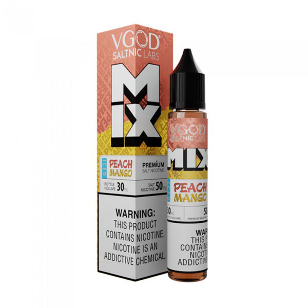 VGOD SALTS E-Liquid - Mixed Edition Iced Peach Mango, 30mL with packaging