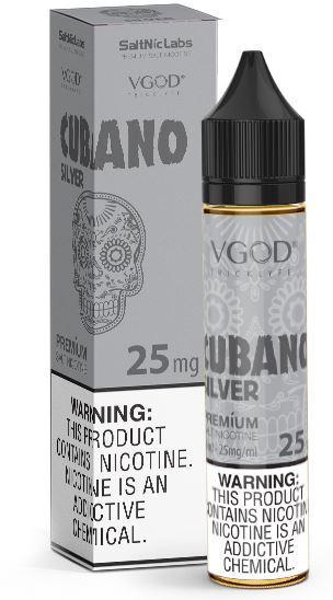 Cubano Silver by VGOD Salt 30mL (Salt Nic) with Packaging