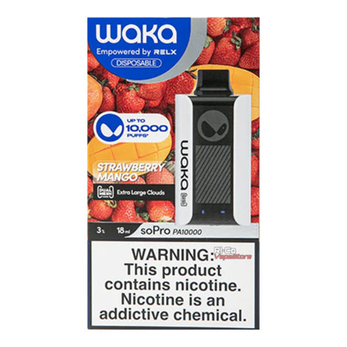 WAKA SoPro PA10000 Disposable by RELX | 10000 Puffs | 18mL | 30mg | Strawberry Mango with packaging