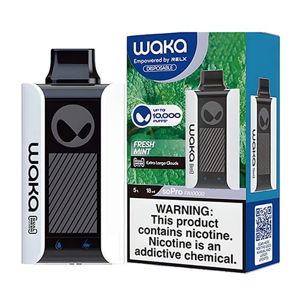 WAKA SoPro PA10000 Disposable | 10,000 Puffs | 18mL | 50mg | Fresh Mint with packaging