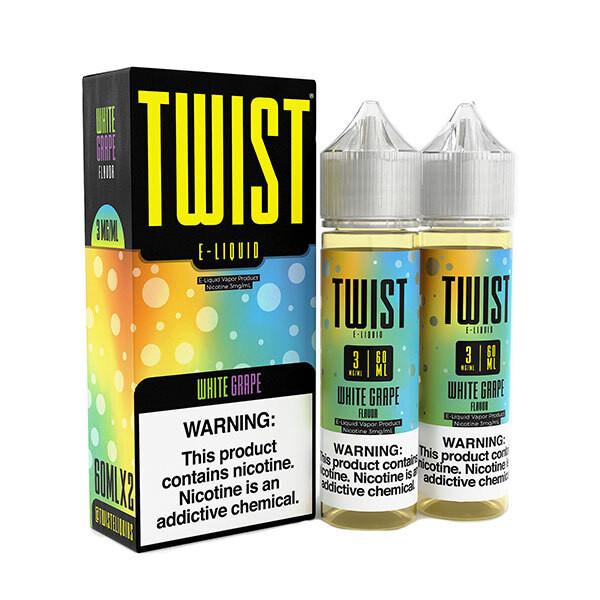 Twist Eliquids - White Grape E-Juice, 120mL (60mL 2-Pack) with Packaging