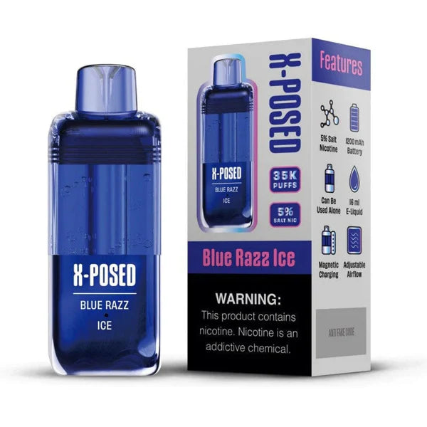 X-Posed – Dispo only- 35000Puff- 16mL Dispo POD | Blue Razz Ice with Packaging