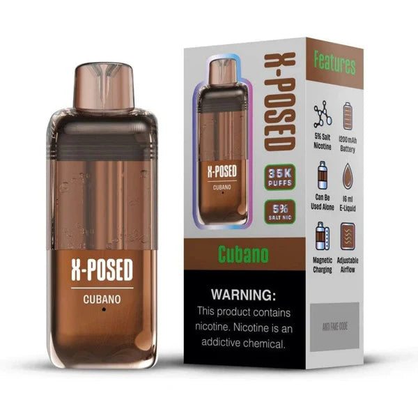 X-Posed – Dispo only- 35000Puff- 16mL Dispo POD | Cubano with Packaging