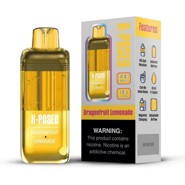 X-Posed – Dispo only- 35000Puff- 16mL Dispo POD | Dragonfruit Lemonade with Packaging