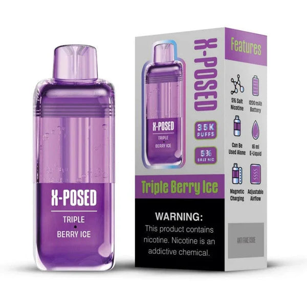 X-Posed – Dispo only- 35000Puff- 16mL Dispo POD | Triple Berry Ice with Packaging