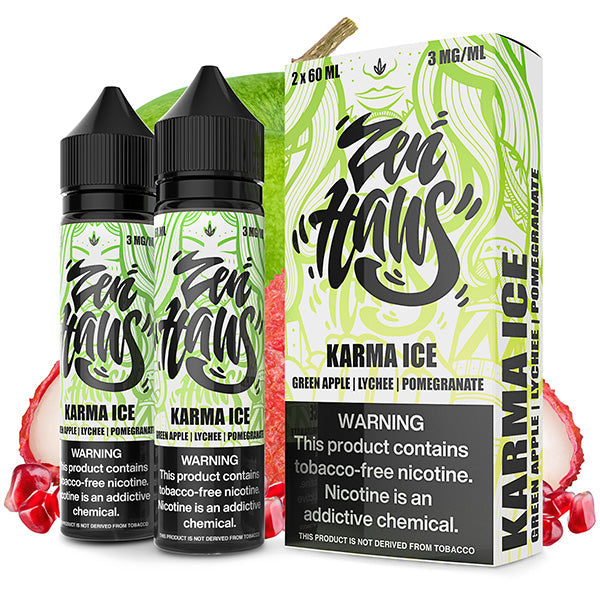 ZEN HAUS E-Liquid | 2X 60ml | 3mg | Karma ICE with packaging