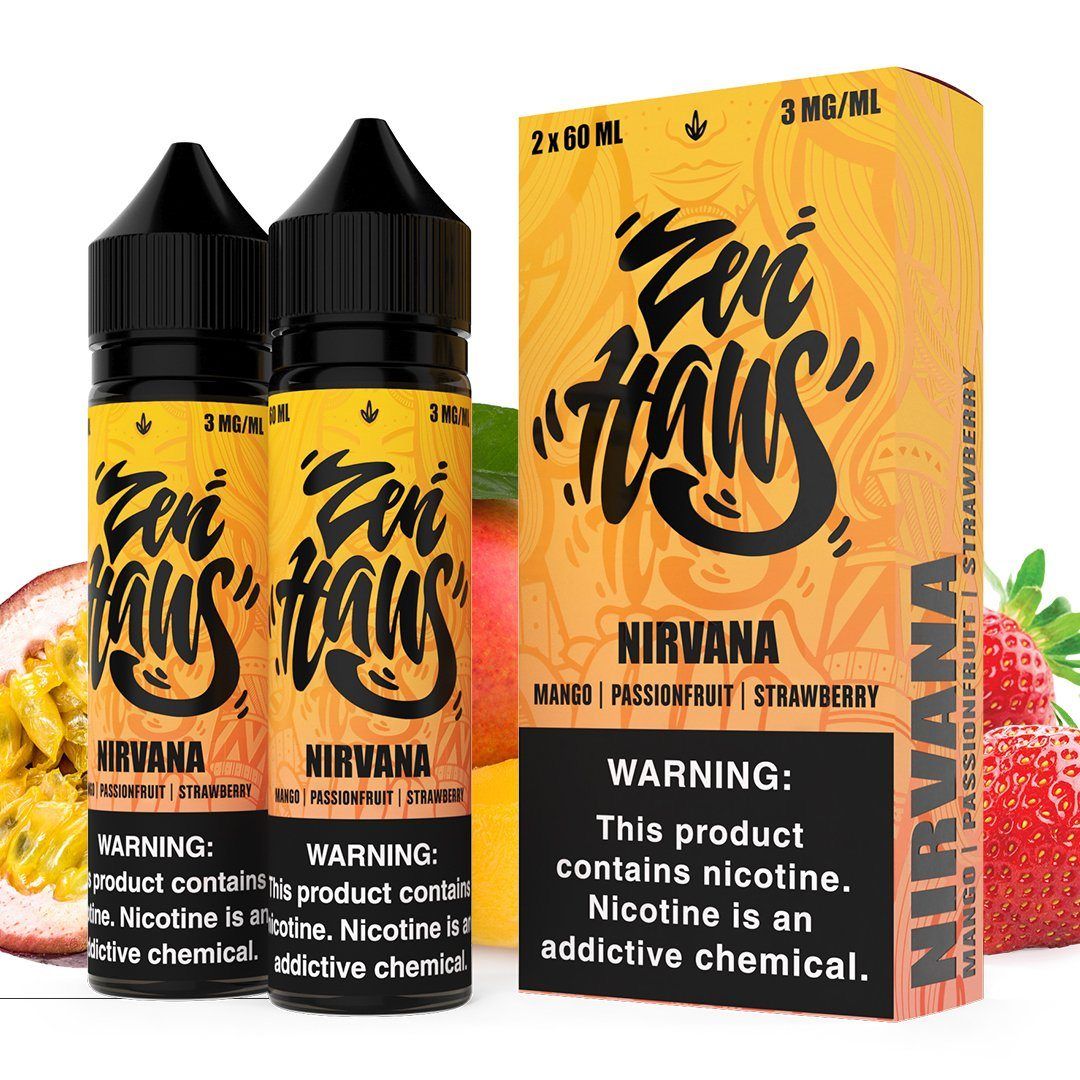 Nirvana by Zen Haus Series E-Liquid 2X 60mL (Freebase) With Packaging