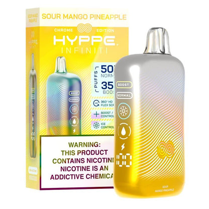 Hyppe Infiniti Disposable Sour Mango Pineapple with packaging