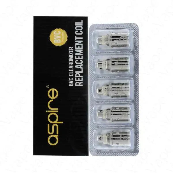 Aspire Clearomizer BVC Replacement Coils (5-Pack) with packaging