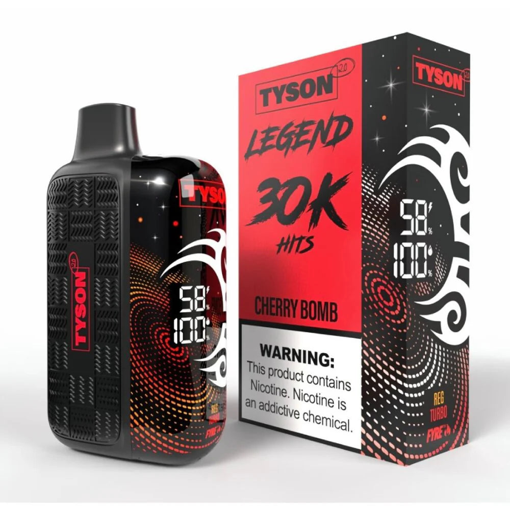 Tyson 2.0 Legend - 30K Puffs Disposable - 16mL 50mg Cherry Bomb with Packaging