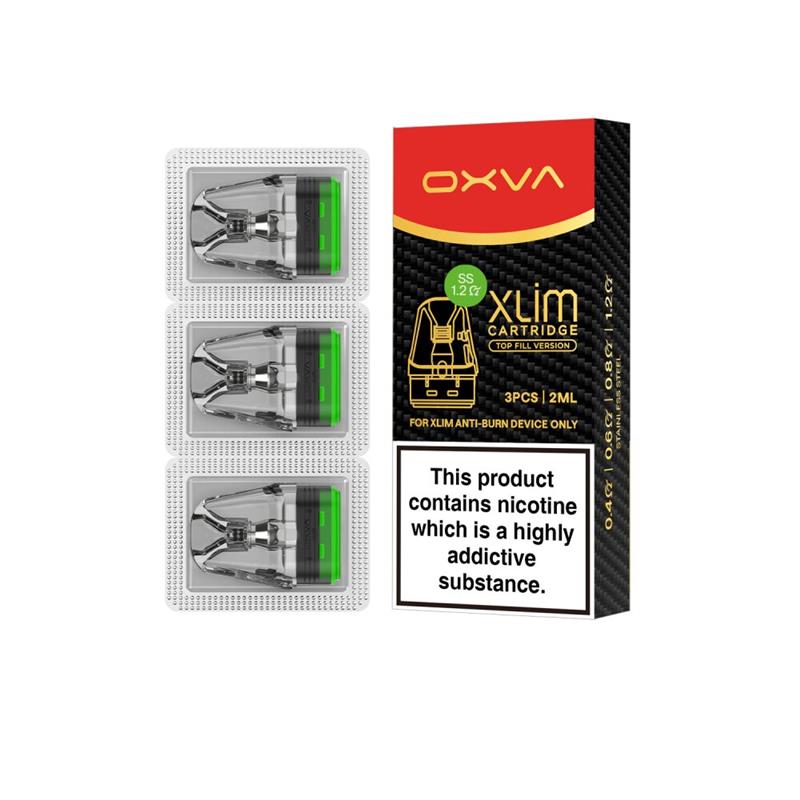 OXVA Xlim Version SS Replacement Pods 1.2ohm with packaging