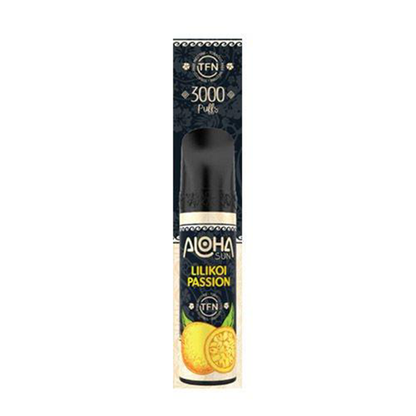 Aloha Sun Disposable | 3000 Puffs | 8mL Lilikoi Passion	Packaging