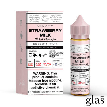 Strawberry Milk by Glas BSX TFN 60mL with Packaging