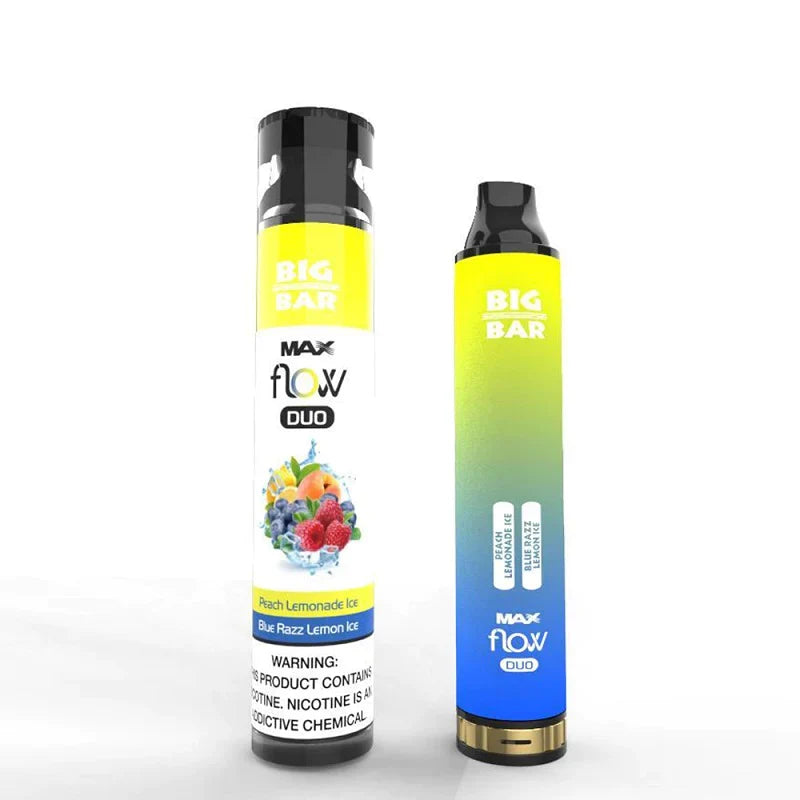 Big Bar MAX FLOW DUO Disposable | 4000 Puffs | 12mL Peach Bluerazz with Packaging