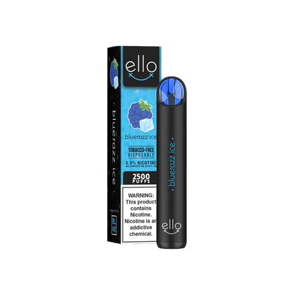 BLVK Ello Disposable | 2500 Puffs | 7mL Bluerazz Ice with Packaging