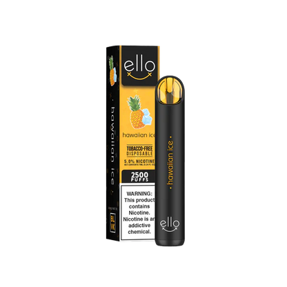 BLVK Ello Disposable | 2500 Puffs | 7mL Hawaiian Ice with Packaging