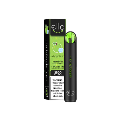 BLVK Ello Disposable | 2500 Puffs | 7mL Jollyapple Ice with Packaging