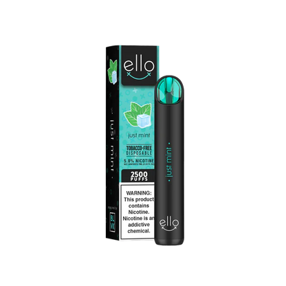 BLVK Ello Disposable | 2500 Puffs | 7mL Just Mint with Packaging