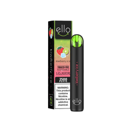 BLVK Ello Disposable | 2500 Puffs | 7mL Kiwiberry Ice with Packaging