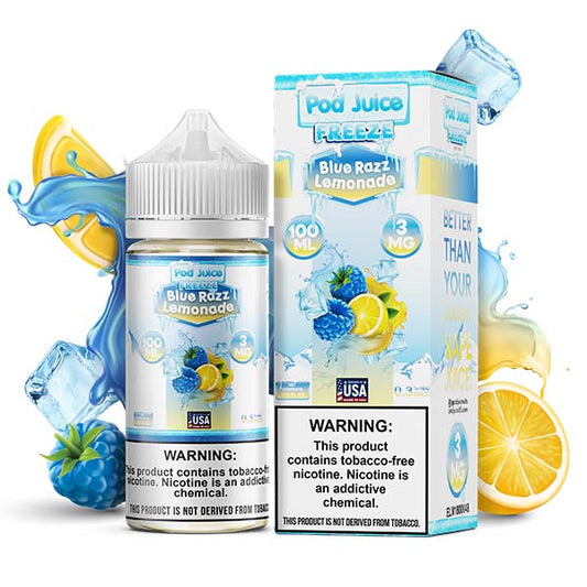 Blue Razz Lemonade Freeze by Pod Juice TFN Series 100mL with Packaging