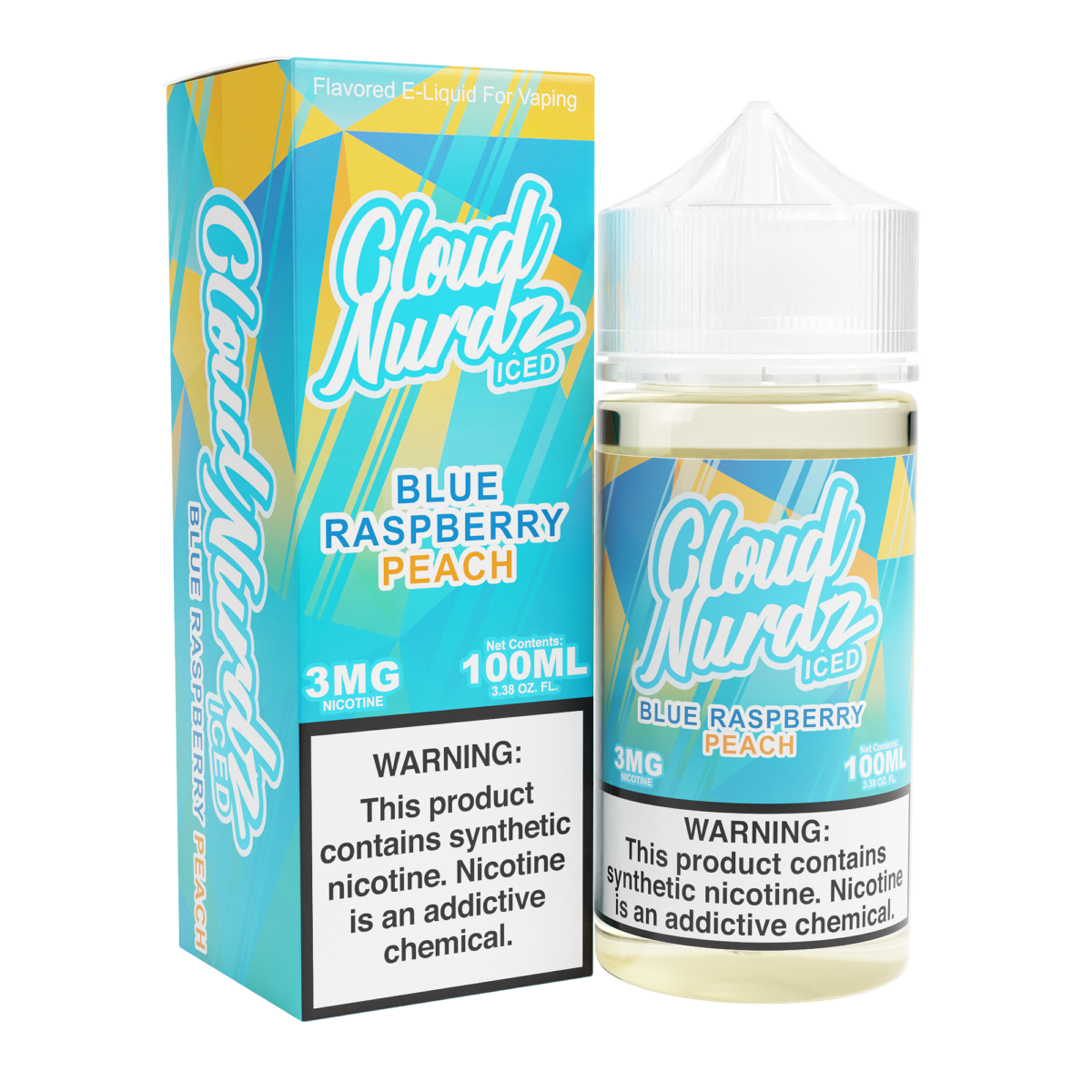 Peach Blue Razz Iced by Cloud Nurdz TFN 100mL with Packaging