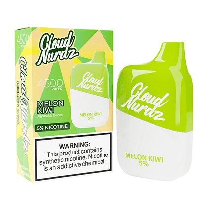 Cloud Nurdz Disposable | 4500 Puffs | 12ml Melon Kiwi 5% with Packaging