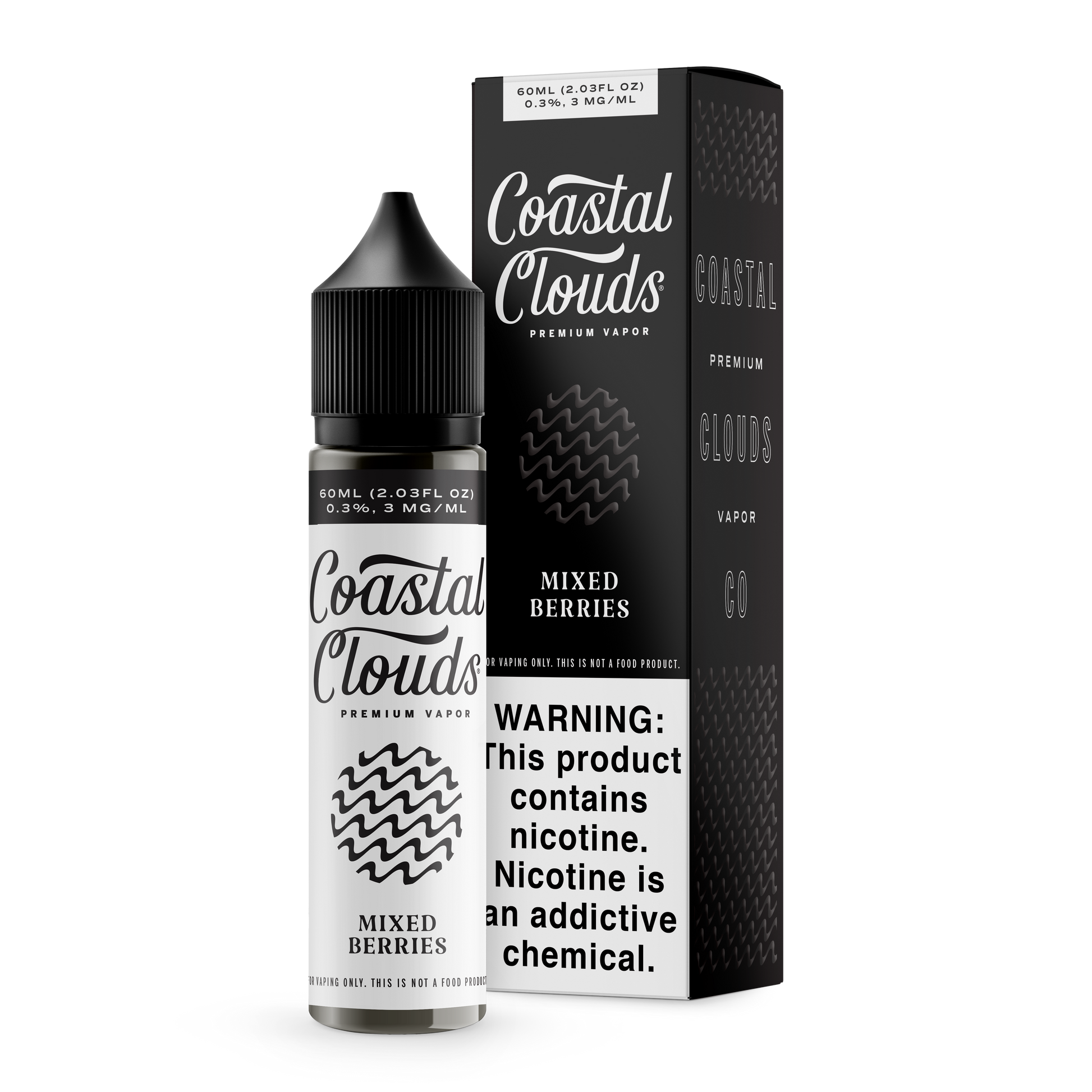 Coastal Clouds - Mixed Berries E-Juice, 60mL with Packaging