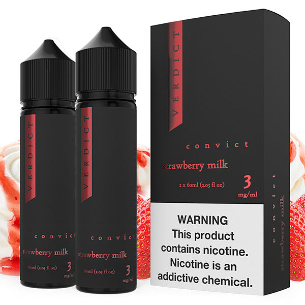 Convict - Strawberry Cream | Verdict Vapors | 60mL 3mg bottle with packaging