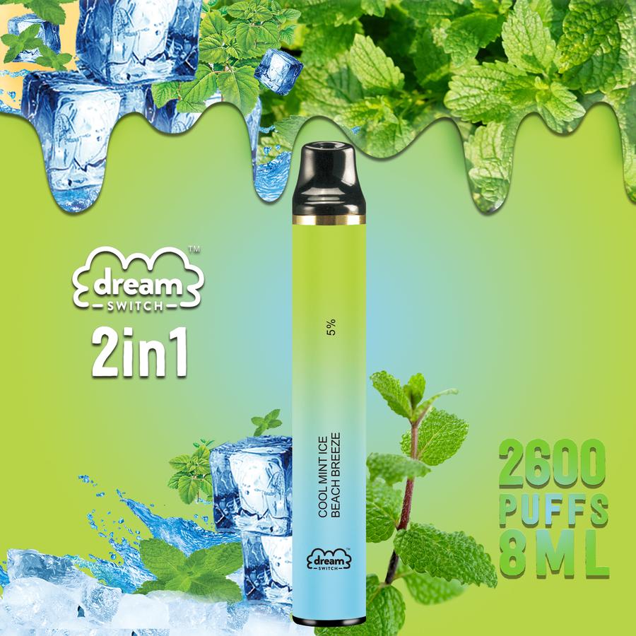 Dream Switch - 2600 Puffs Disposable - 8mL 50mg - Cool Mint Beach Breeze