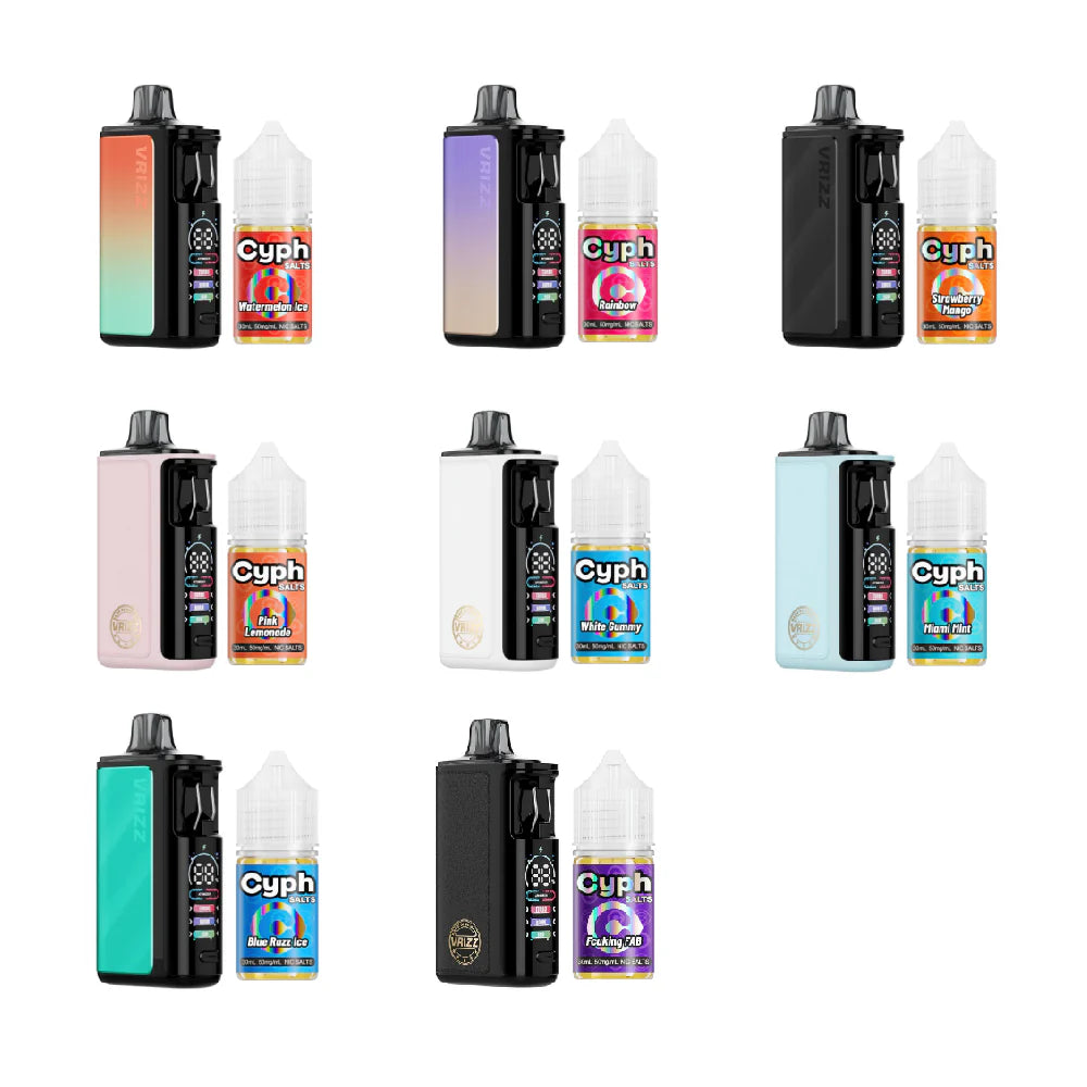 VooPoo Vrizz 2 Pod System + Cyph Salts 30mL (Collab Bundle) Group Photo