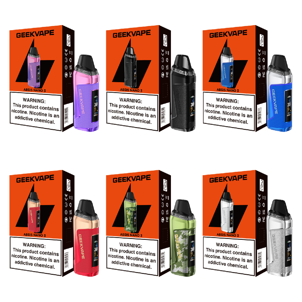 Geekvape Aegis Nano 3 Pod System Group Photo with Packaging 
