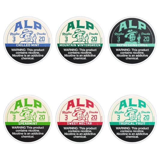 ALP (DSPLY 5pc)(Nic Pouch)(20ct Can) Group Photo