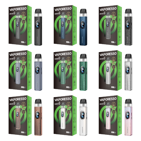 Vaporesso XROS 6 Pod System Group Photo with Packaging