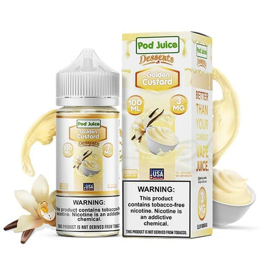 Golden Custard by Pod Juice TFN Series 100mL with Packaging