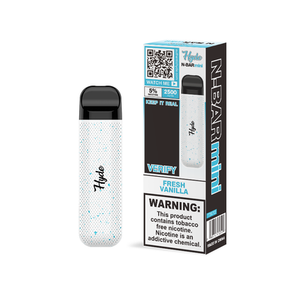 Hyde N-Bar Mini Disposable | 2500 Puffs | 7mL Fresh Vanilla with Packaging