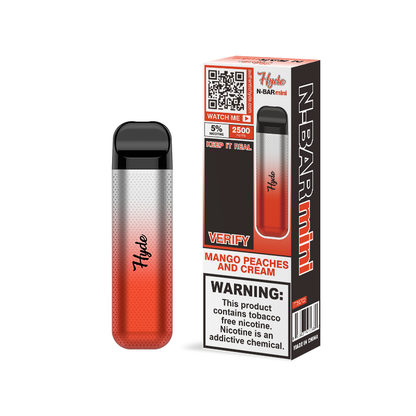 Hyde N-Bar Mini Disposable | 2500 Puffs | 7mL Mango Peaches Cream with Packaging