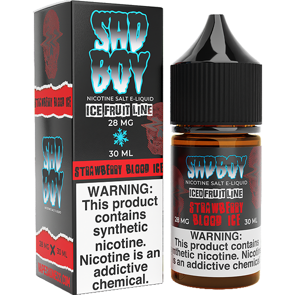 Strawberry Blood Ice | Sadboy Salts | 30ml 28mg bottle with packaging