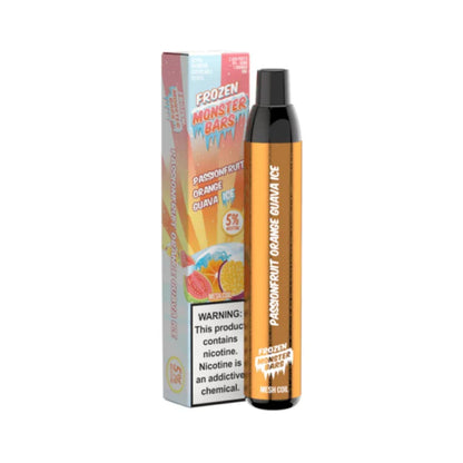 Monster Bars Disposable | 2500 Puffs | 6mL Passionfruit Orange Guava Ice with Packaging