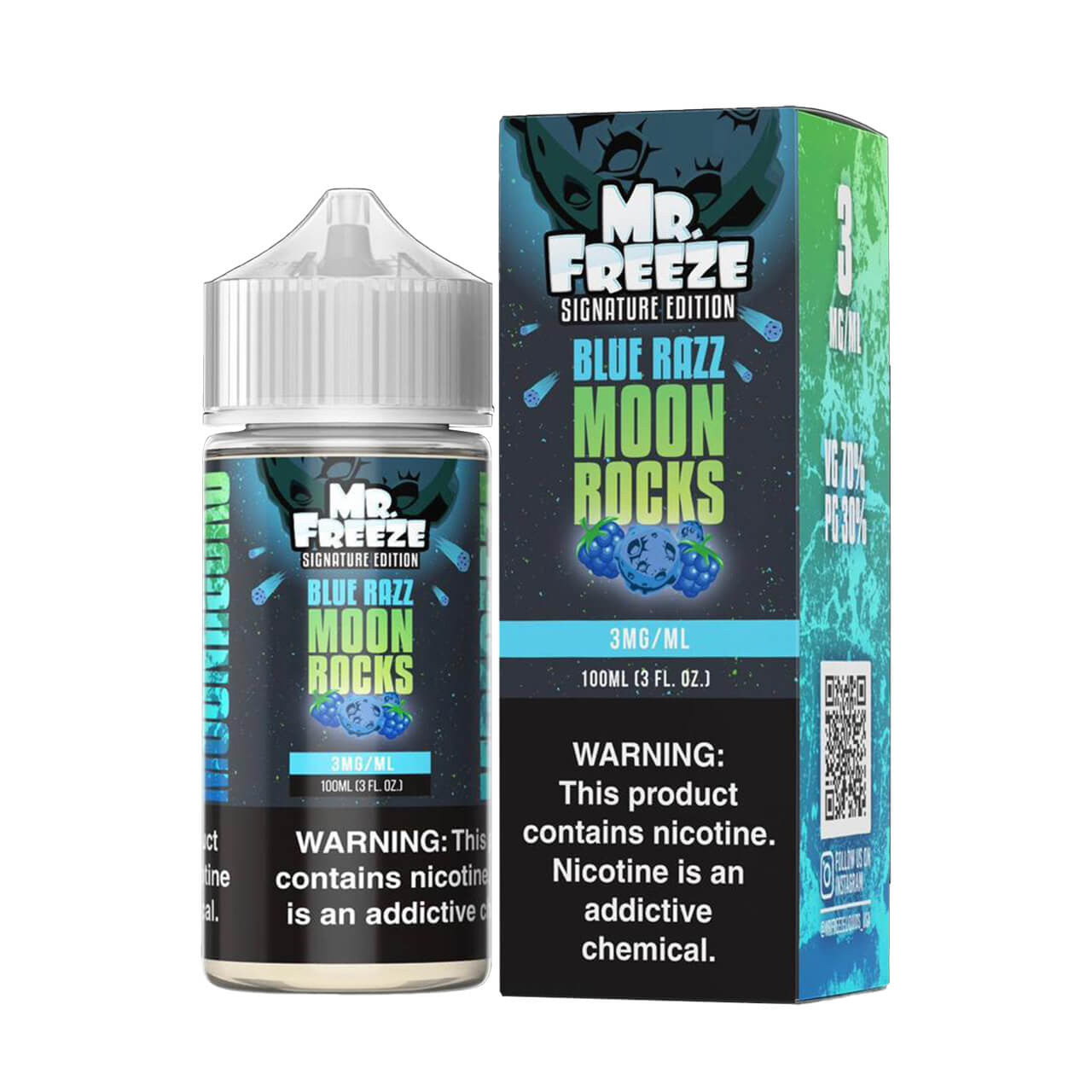 Blue Razz MoonRocks by Mr. Freeze Tobacco-Free Nicotine Series | 100mL | 3Mg with Packaging