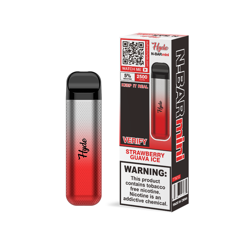 Hyde N-Bar Mini Disposable | 2500 Puffs | 7mL Strawberry Guava Ice with Packaging