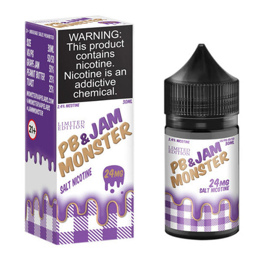 Grape PB&J by Jam Monster Salt Series 30ml with Packaging