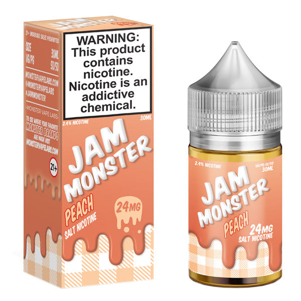 Peach By Jam Monster Salts Series 30mL with Packaging