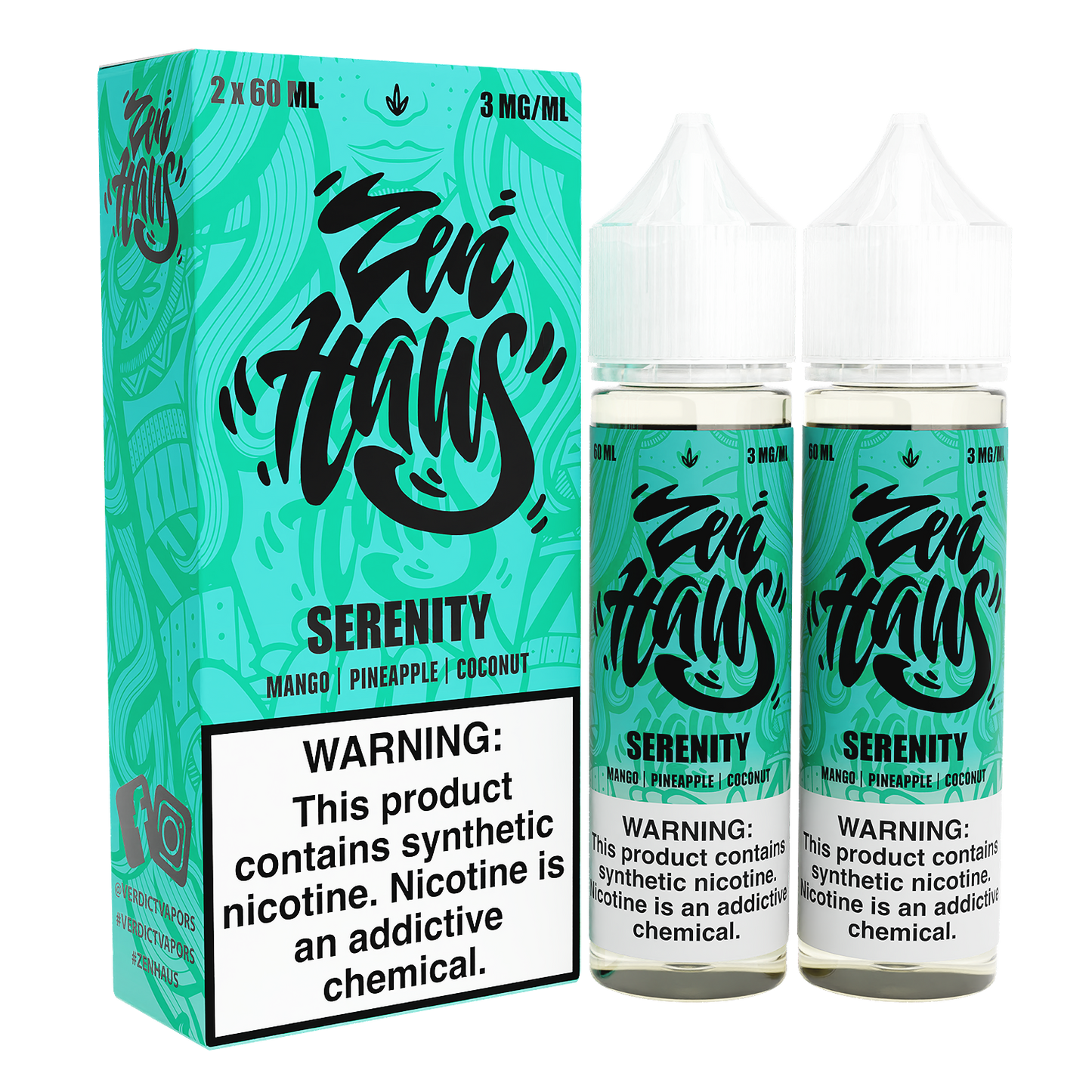 Serenity by ZEN HAUS E-Liquid 2X 60ml With Packaging