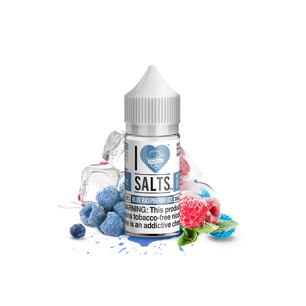 Blue Raspberry Ice Salt by Mad Hatter EJuice 30mL Bottle