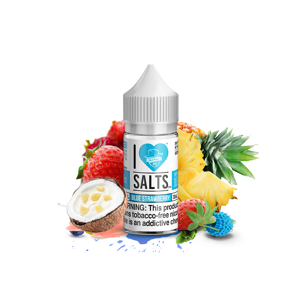 Blue Strawberry Salt by Mad Hatter EJuice 30mL Bottle