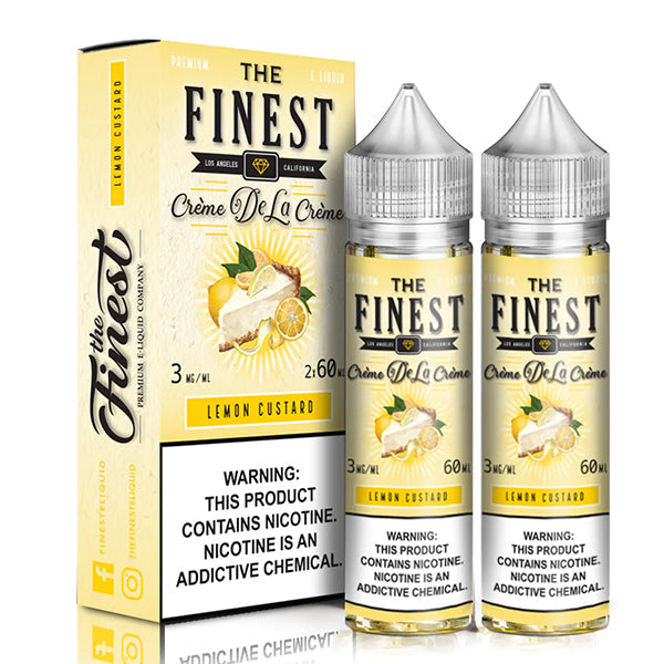 Lemon Custard by Finest Creme De La Creme 120mL (Freebase)  60mL 2-Pack with Packaging